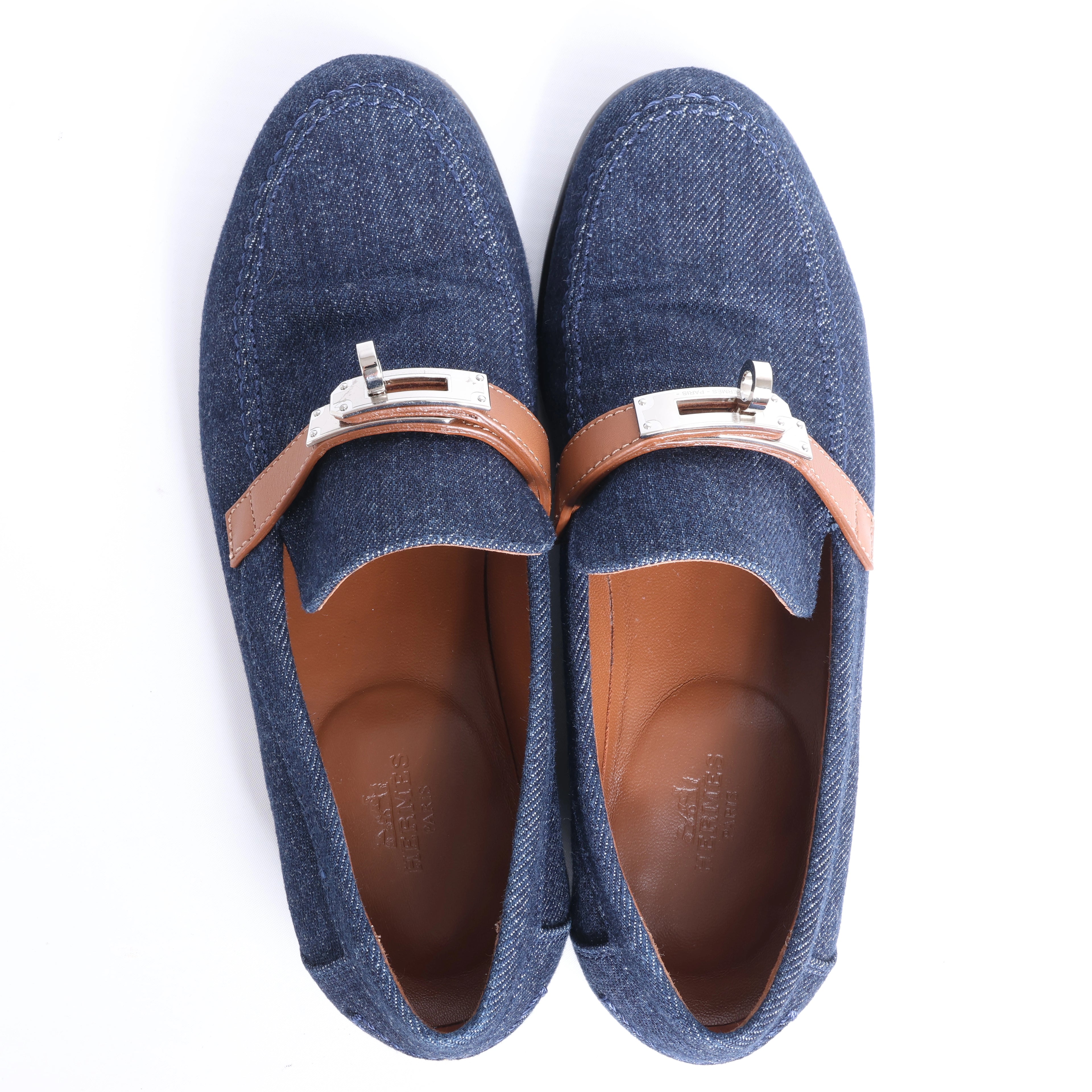 Mocasín de piel Kelly de HERMES en marrón, talla 37 UE