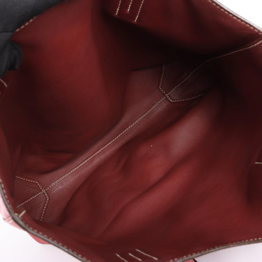 Bolso de hombro HERMES Double Sense 28 Veau Swift en Sanguine x Rose Jaipur □R: 2014