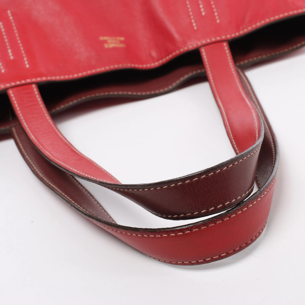 Bolso de hombro HERMES Double Sense 28 Veau Swift en Sanguine x Rose Jaipur □R: 2014