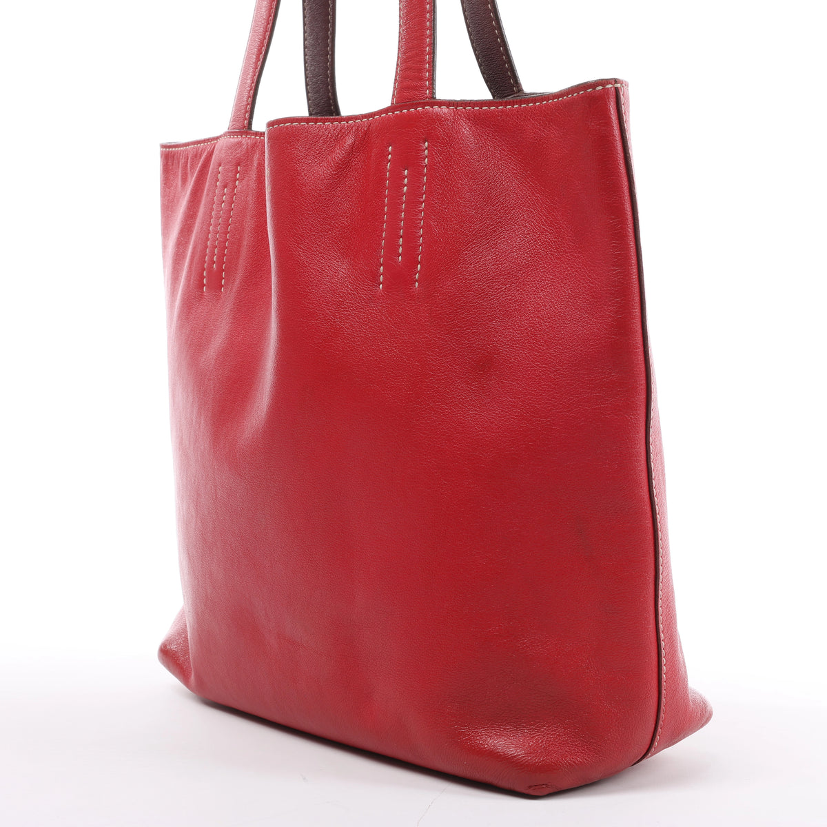 Bolso de hombro HERMES Double Sense 28 Veau Swift en Sanguine x Rose Jaipur □R: 2014