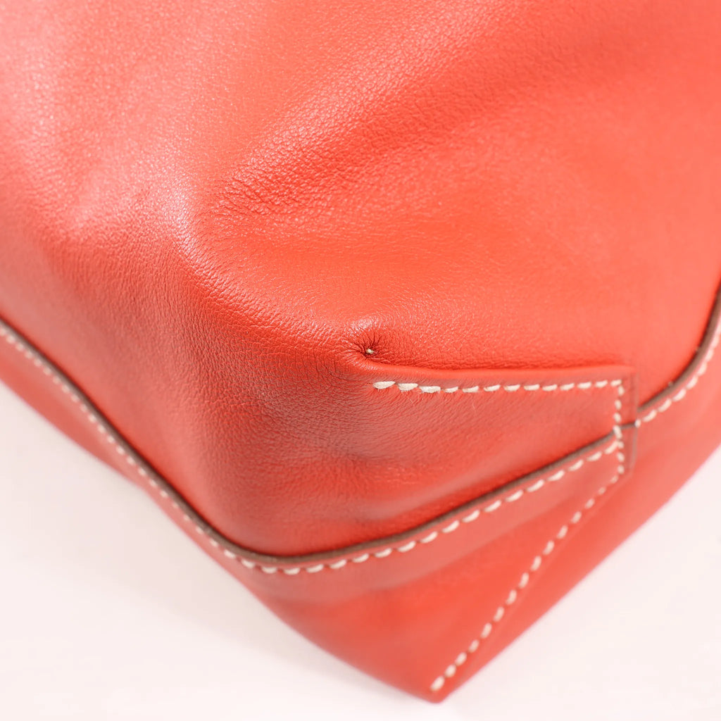 HERMES Double Sense 28  Veau Swift Shoulder Bag in Sanguine x Rose Jaipur □R: 2014
