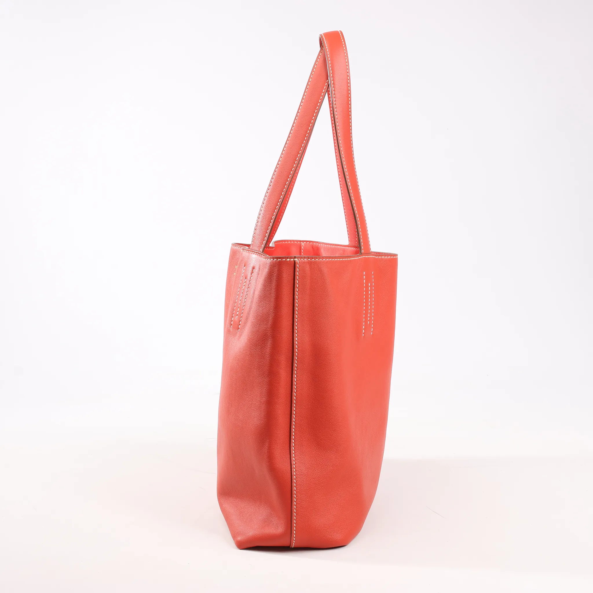 HERMES Double Sense 28  Veau Swift Shoulder Bag in Sanguine x Rose Jaipur □R: 2014