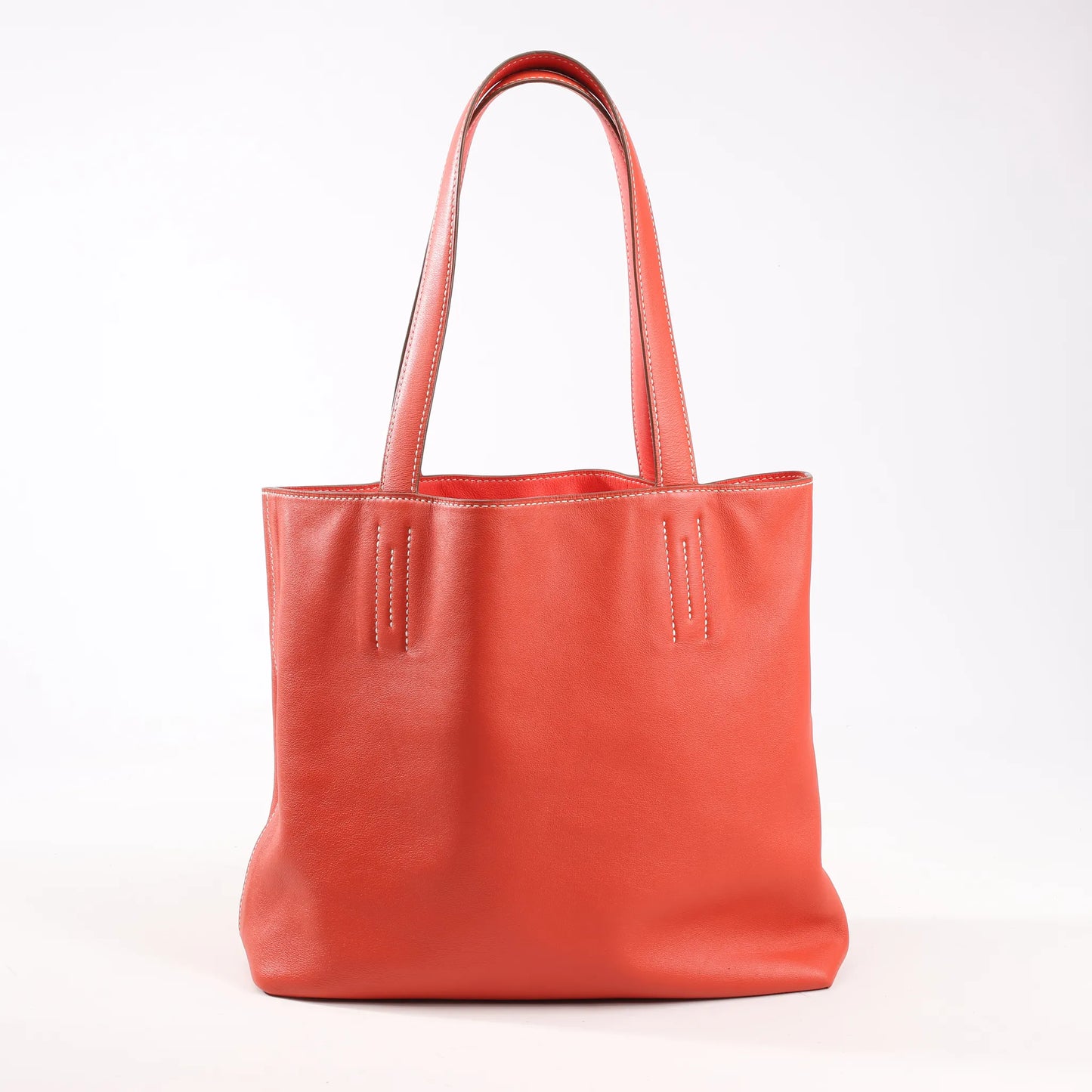 HERMES Double Sense 28  Veau Swift Shoulder Bag in Sanguine x Rose Jaipur □R: 2014