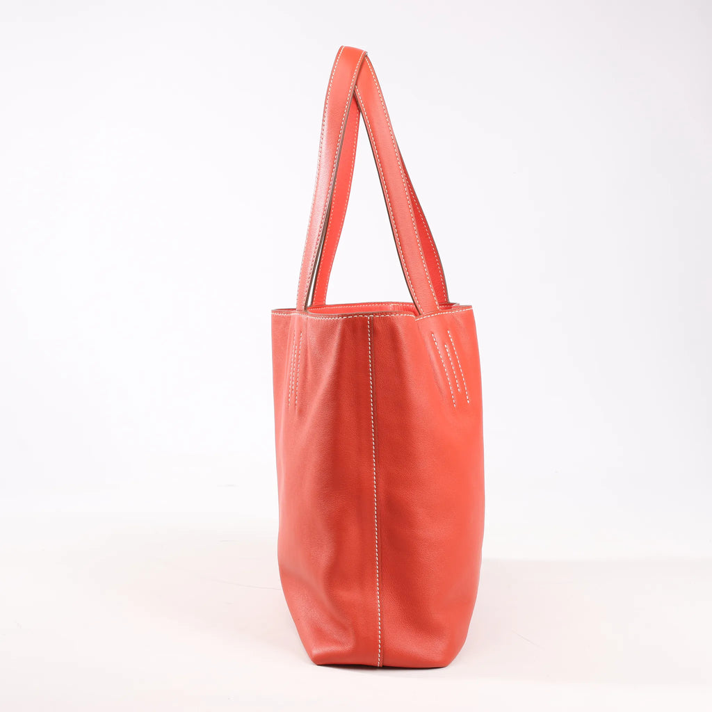HERMES Double Sense 28  Veau Swift Shoulder Bag in Sanguine x Rose Jaipur □R: 2014