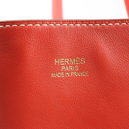 HERMES Double Sense 28  Veau Swift Shoulder Bag in Sanguine x Rose Jaipur □R: 2014
