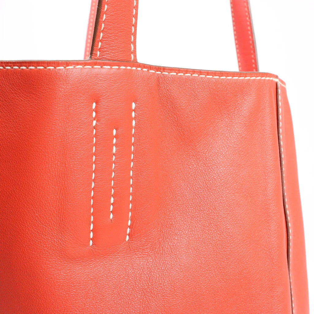 HERMES Double Sense 28  Veau Swift Shoulder Bag in Sanguine x Rose Jaipur □R: 2014
