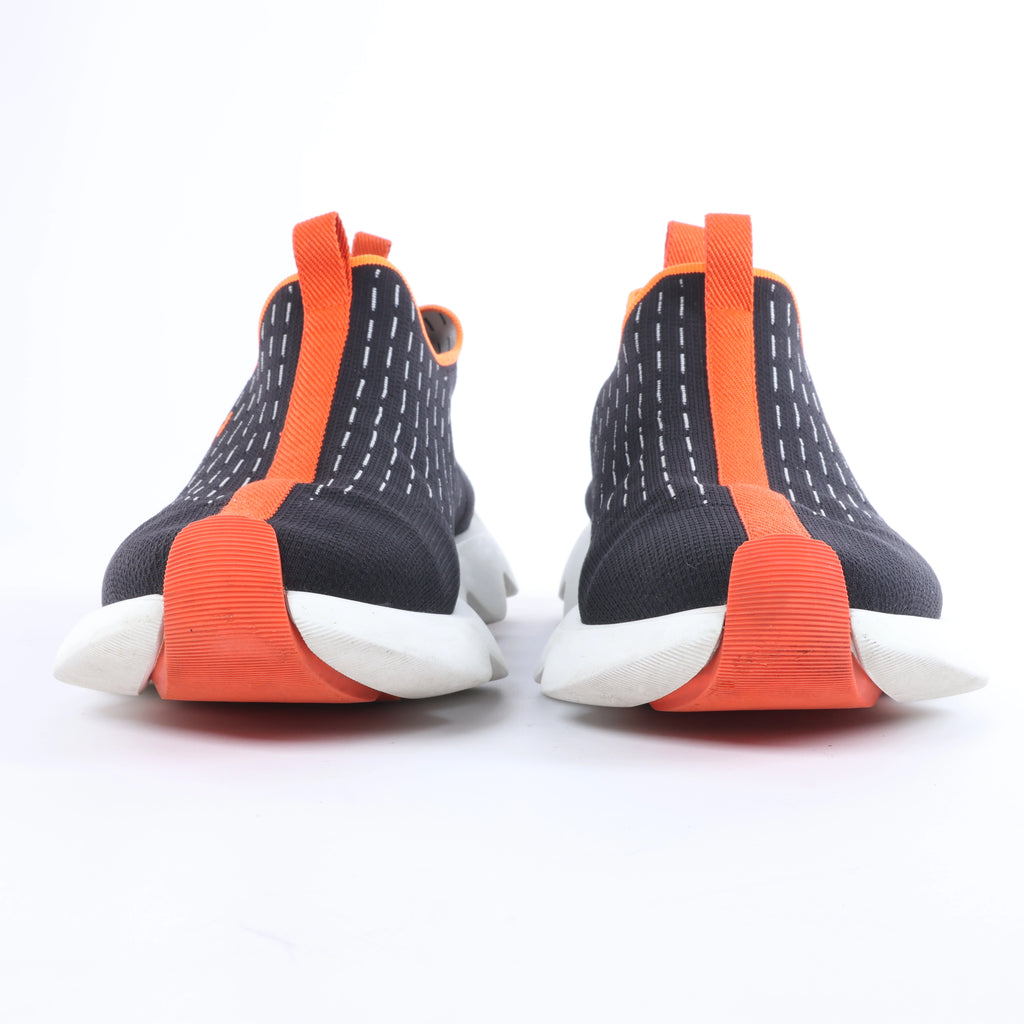 Hermès Eclair Fabric Sneakers in Black x Orange 221892Z, Size EU 43