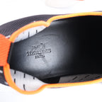 Hermès Eclair Fabric Sneakers in Black x Orange 221892Z, Size EU 43