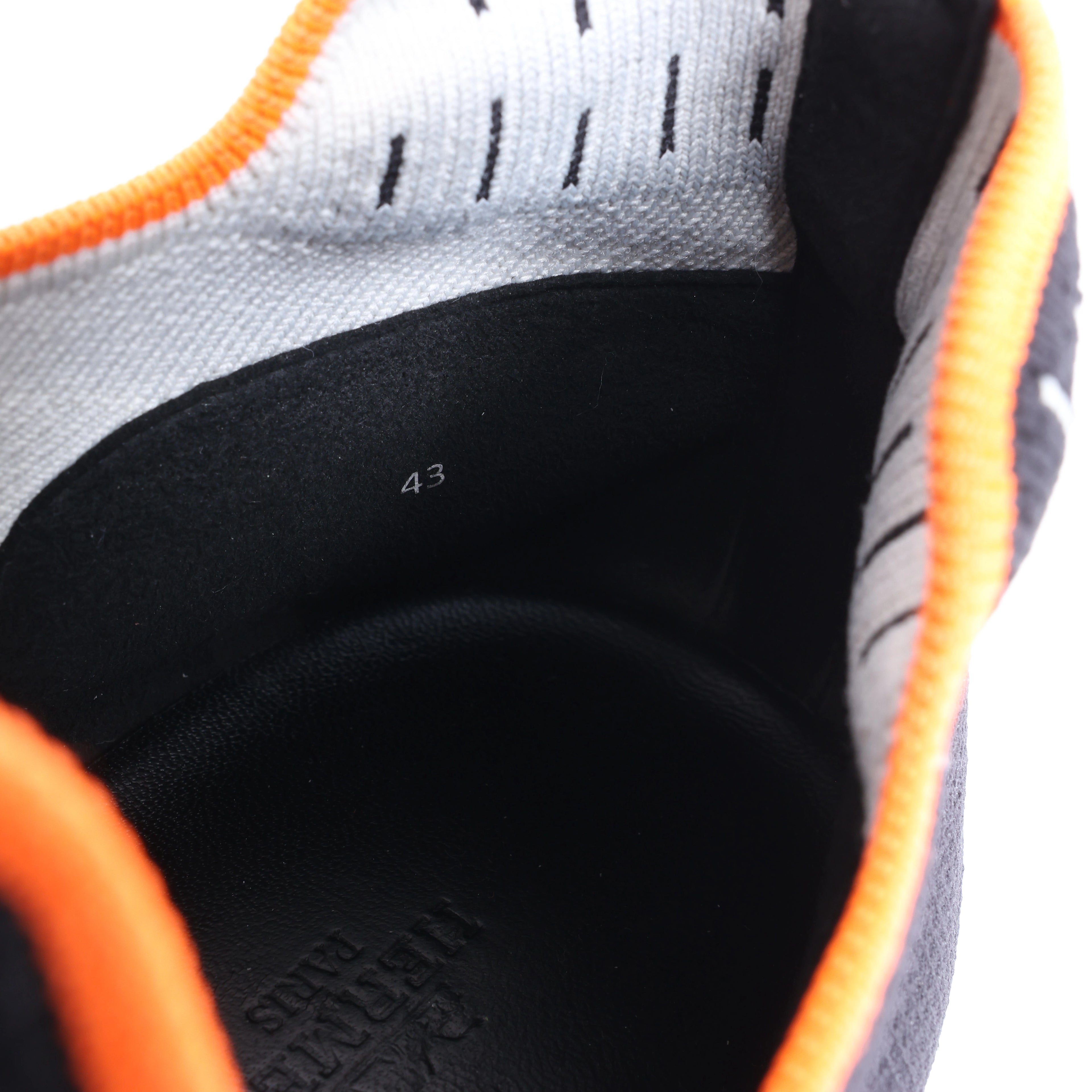 Hermès Eclair Fabric Sneakers in Black x Orange 221892Z, Size EU 43
