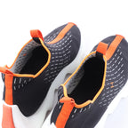 Hermès Eclair Fabric Sneakers in Black x Orange 221892Z, Size EU 43