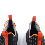 Hermès Eclair Fabric Sneakers in Black x Orange 221892Z, Size EU 43