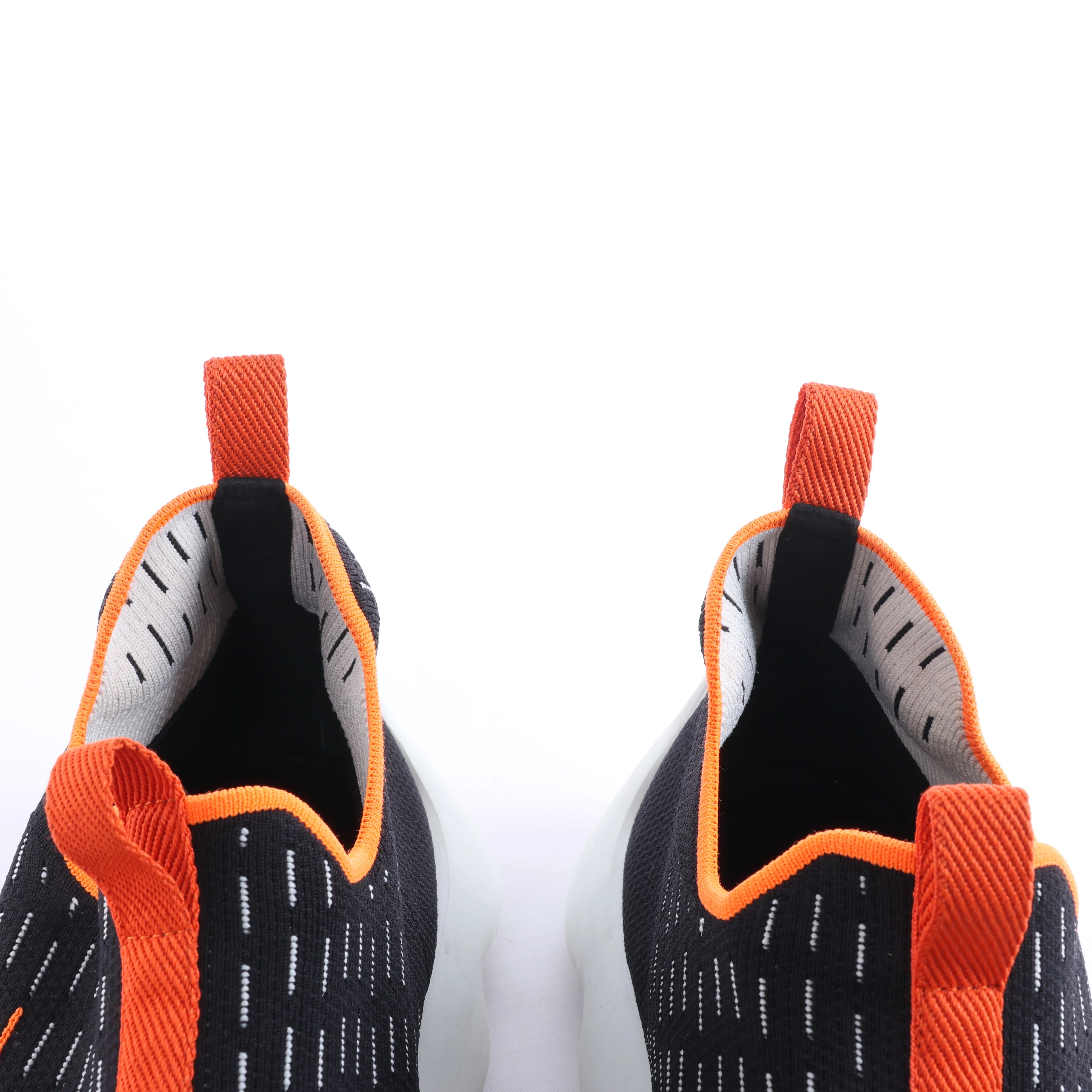 Hermès Eclair Fabric Sneakers in Black x Orange 221892Z, Size EU 43