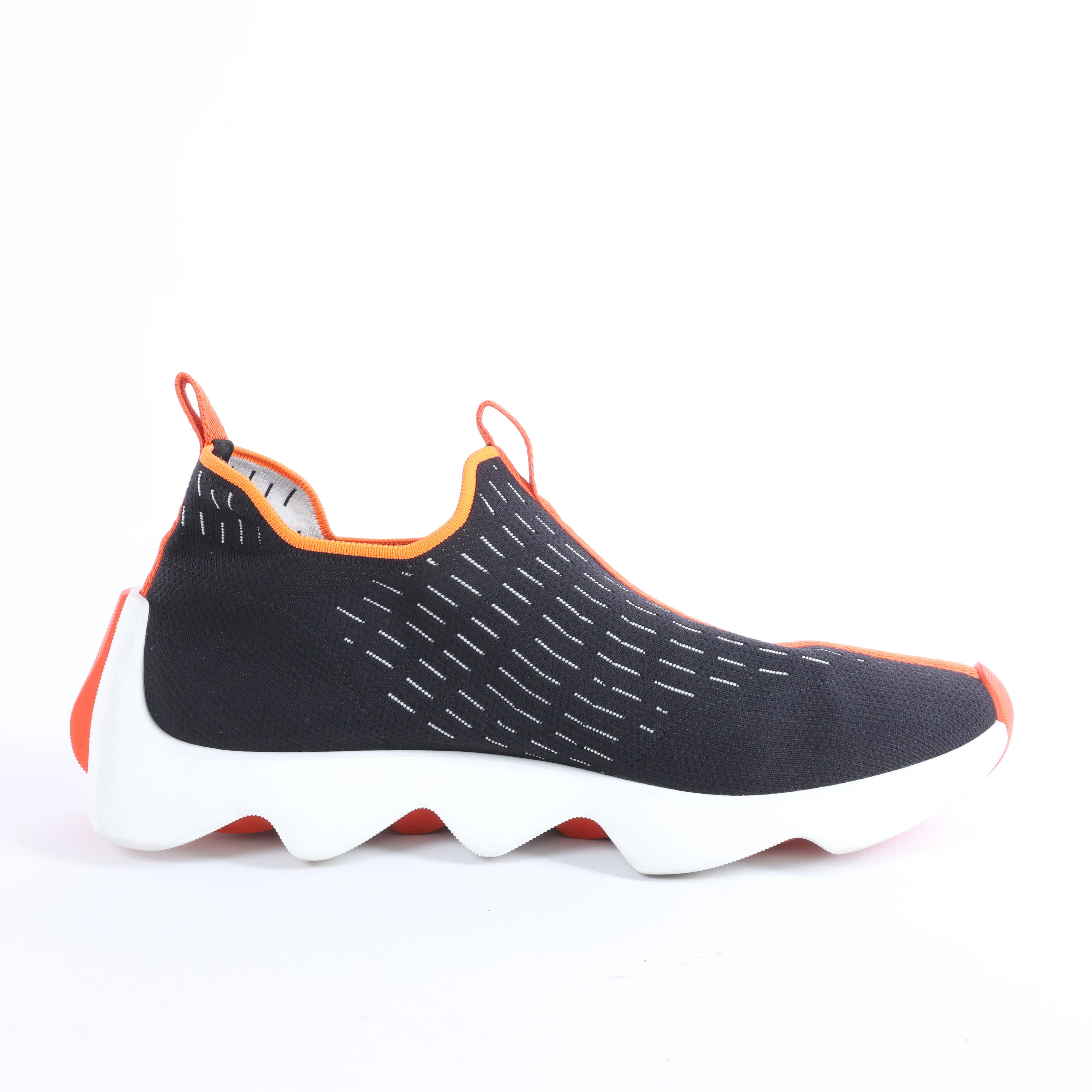 Hermès Eclair Fabric Sneakers in Black x Orange 221892Z, Size EU 43