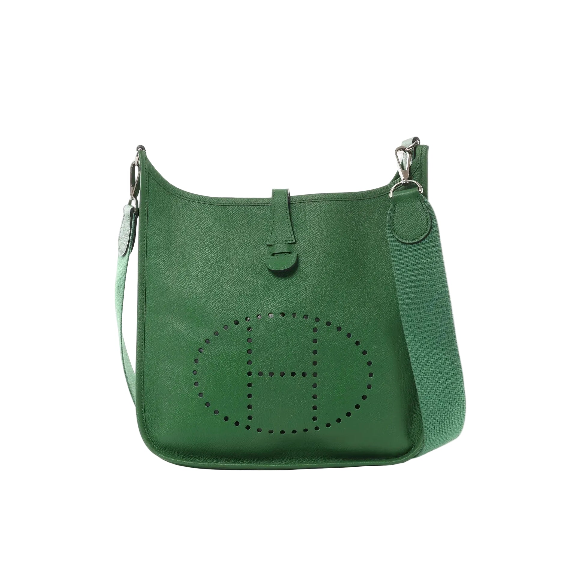 Hermes Evelyn 1 PM Epsom Leather Shoulder Bag in Green, □N