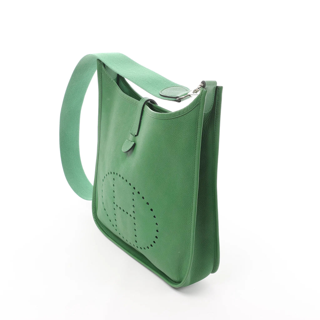 Hermes Evelyn 1 PM Epsom Leather Shoulder Bag in Green, □N