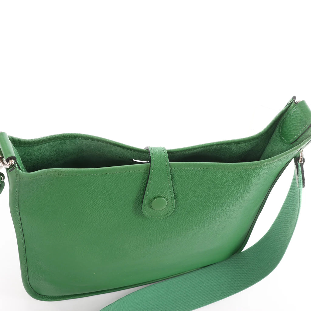 Hermes Evelyn 1 PM Epsom Leather Shoulder Bag in Green, □N
