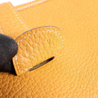 Hermes Evelyn GM Taurillon Clemence Shoulder Bag in Camel Brown