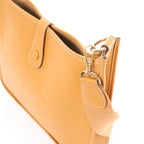 Hermes Evelyn GM Taurillon Clemence Shoulder Bag in Camel Brown