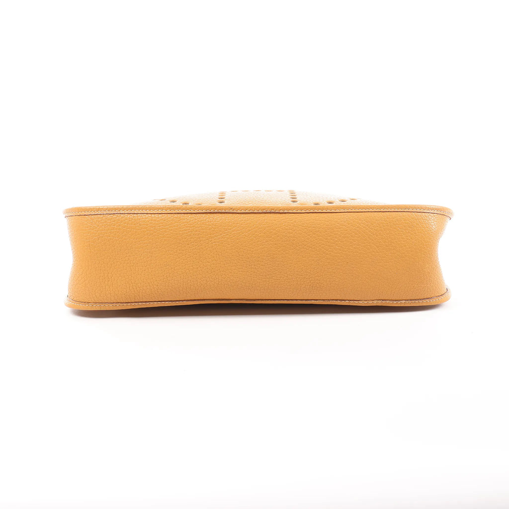 Hermes Evelyn GM Taurillon Clemence Shoulder Bag in Camel Brown