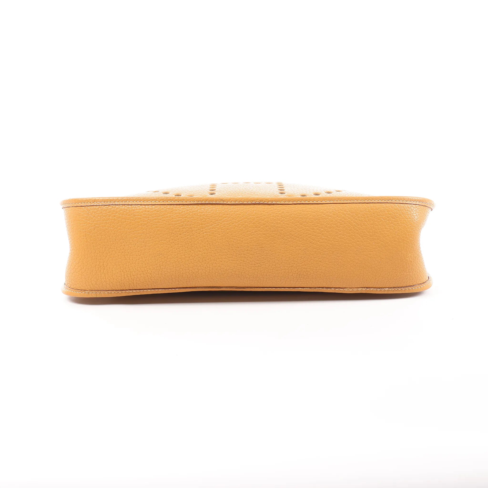 Hermes Evelyn GM Taurillon Clemence Shoulder Bag in Camel Brown