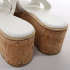 HERMES Eze Leather Sandals in White 221023Z, Size 39 EU