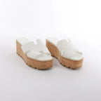HERMES Eze Leather Sandals in White 221023Z, Size 39 EU