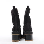 Hermès Florence Suede Boots in Black 222045Z, Size EU 37