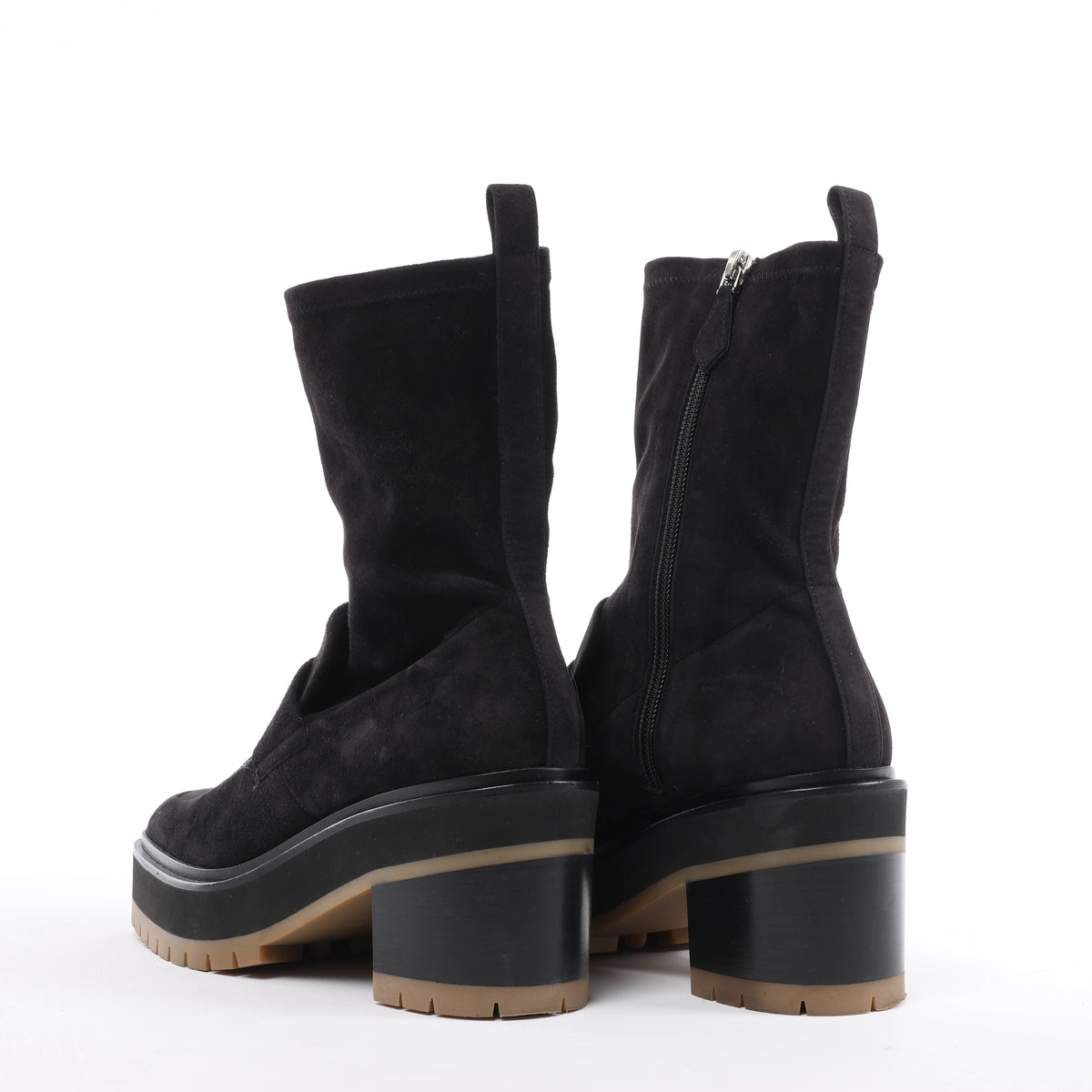 Hermès Florence Suede Boots in Black 222045Z, Size EU 37