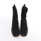 Hermès Florence Suede Boots in Black 222045Z, Size EU 37