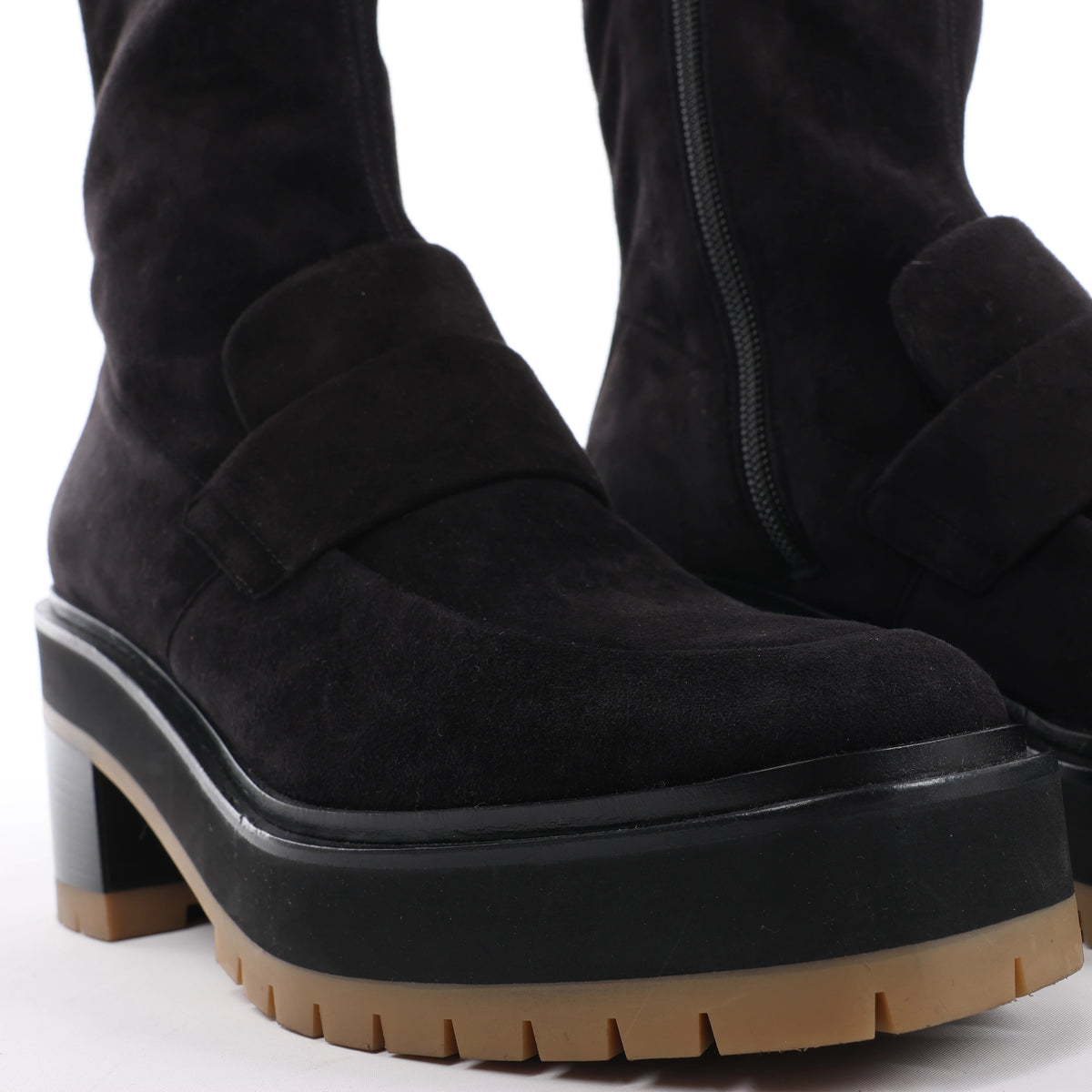 Hermès Florence Suede Boots in Black 222045Z, Size EU 37