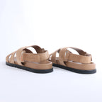 Sandalias de piel HERMES Cypre con tira de velcro marrón, talla 42 UE
