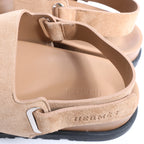 Sandalias de piel HERMES Cypre con tira de velcro marrón, talla 42 UE