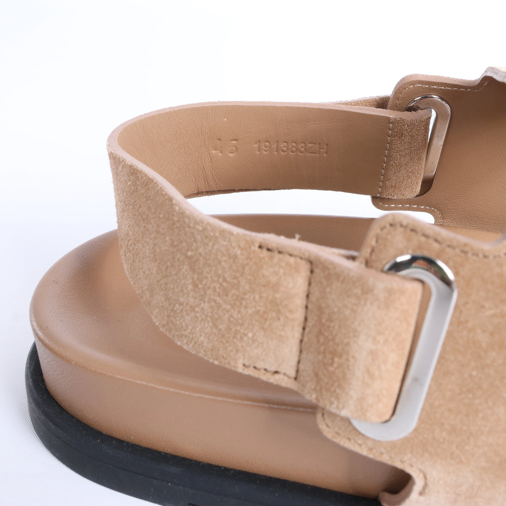 Sandalias de piel HERMES Cypre con tira de velcro marrón, talla 42 UE