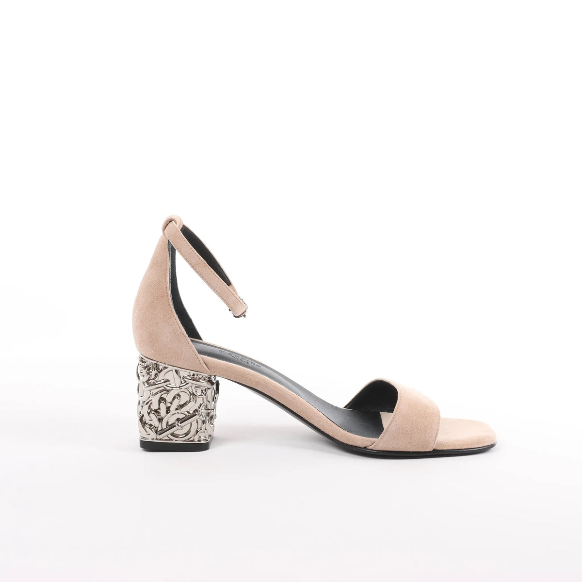 HERMES Glam Chaîne d'Ancre Suede Sandals in Beige, Size 37 EU