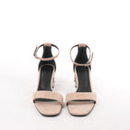 HERMES Glam Chaîne d'Ancre Suede Sandals in Beige, Size 37 EU