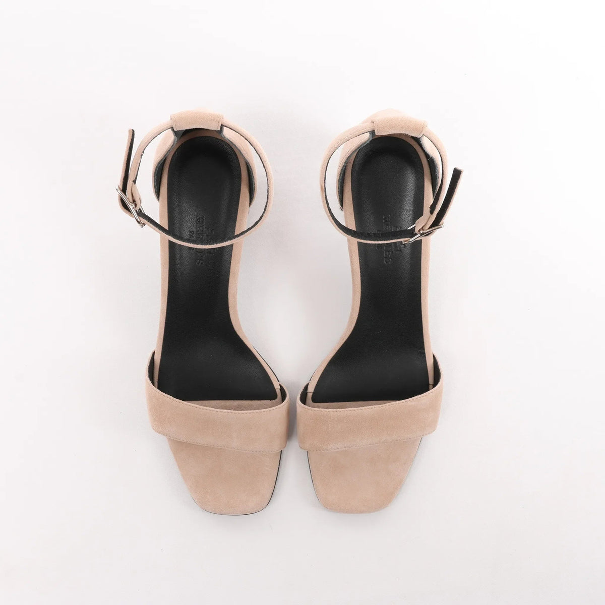 HERMES Glam Chaîne d'Ancre Suede Sandals in Beige, Size 37 EU