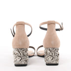 HERMES Glam Chaîne d'Ancre Suede Sandals in Beige, Size 37 EU