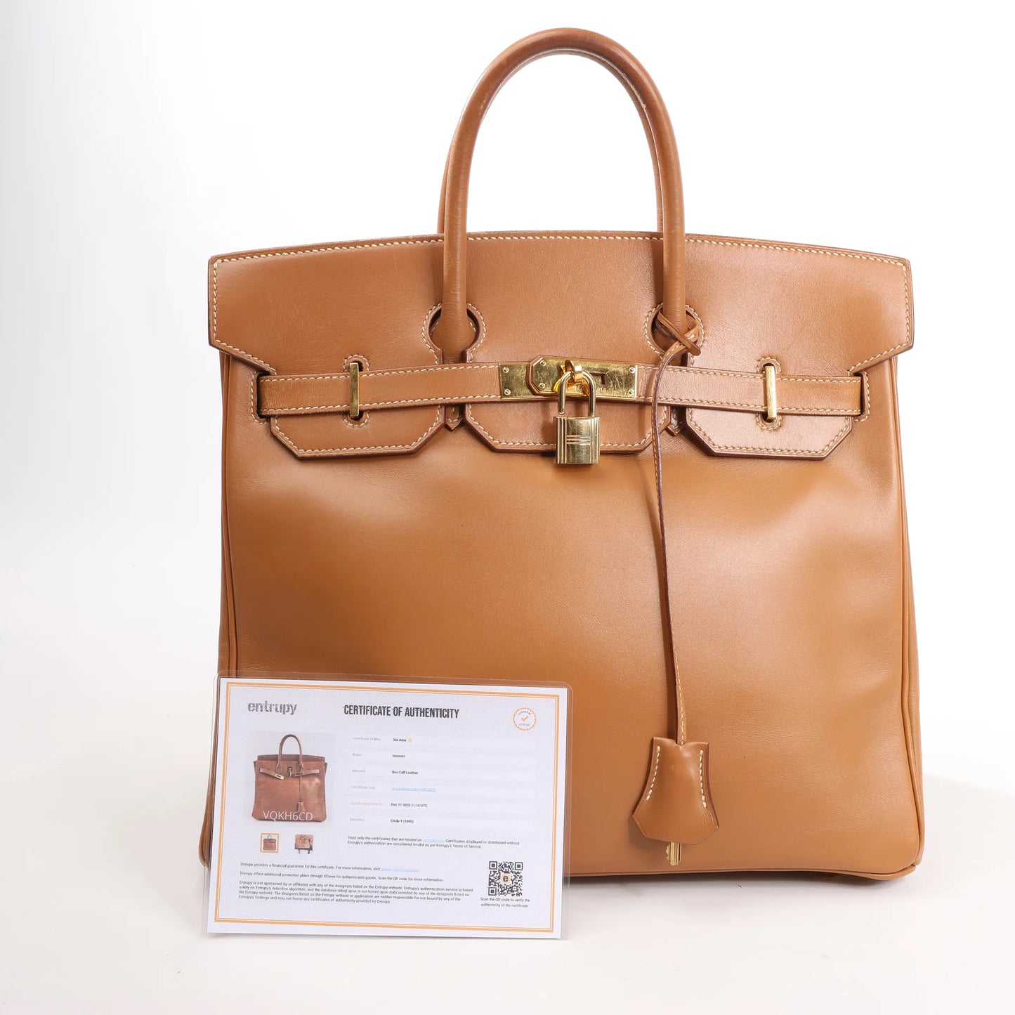 HERMES Haut A Courroies 32 Vache Handbag in Brown ○Y:1995