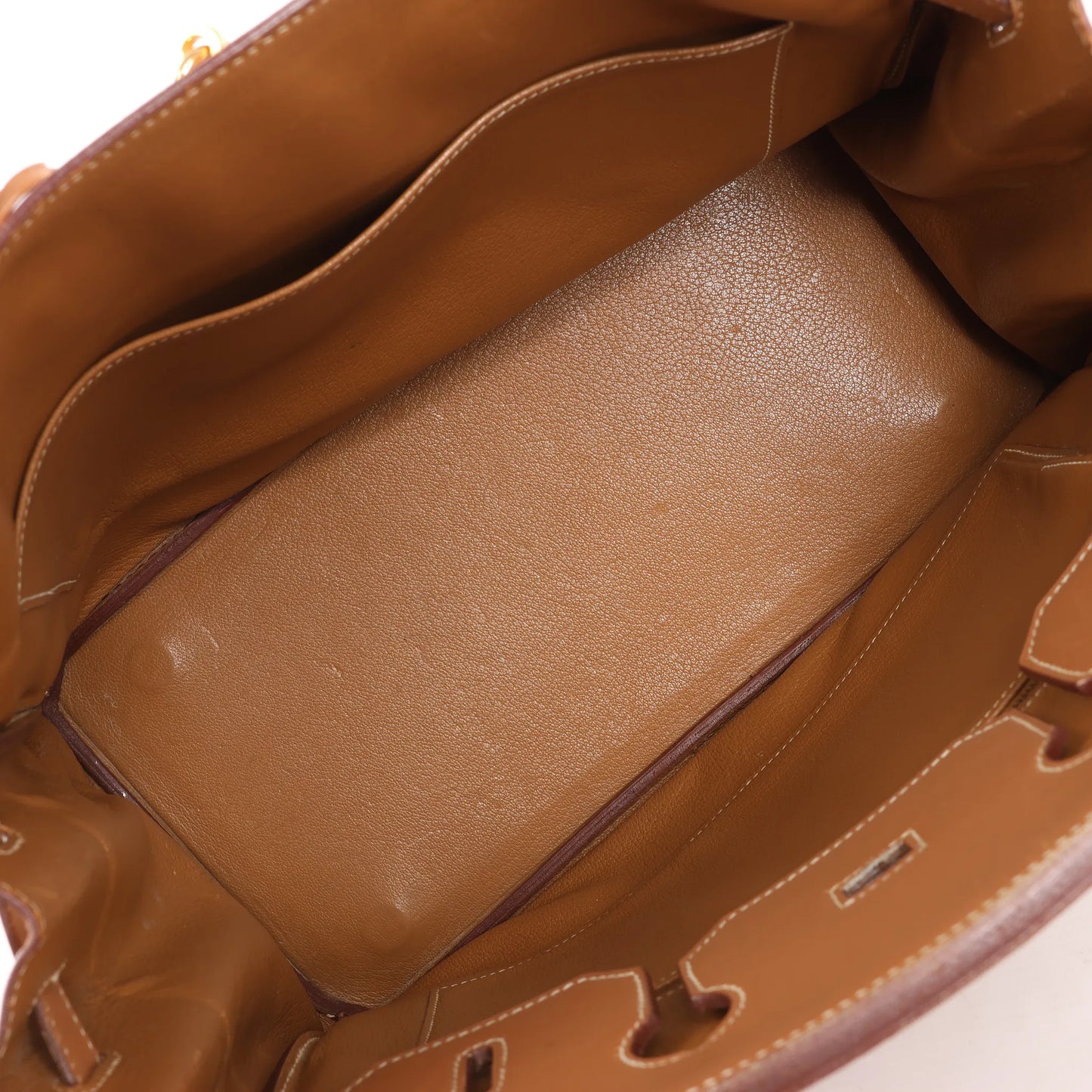 HERMES Haut A Courroies 32 Vache Handbag in Brown ○Y:1995