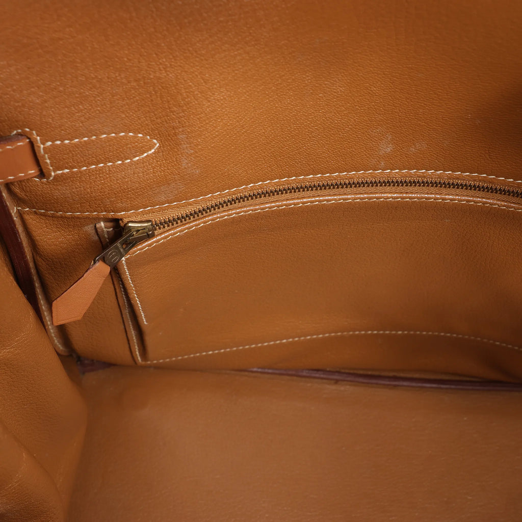 HERMES Haut A Courroies 32 Vache Handbag in Brown ○Y:1995