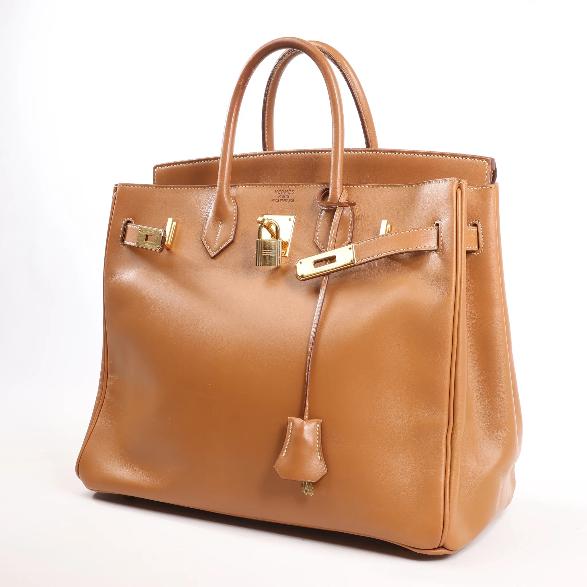 HERMES Haut A Courroies 32 Vache Handbag in Brown ○Y:1995