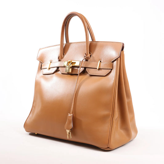 HERMES Haut A Courroies 32 Vache Sac à main en Marron ○Y:1995