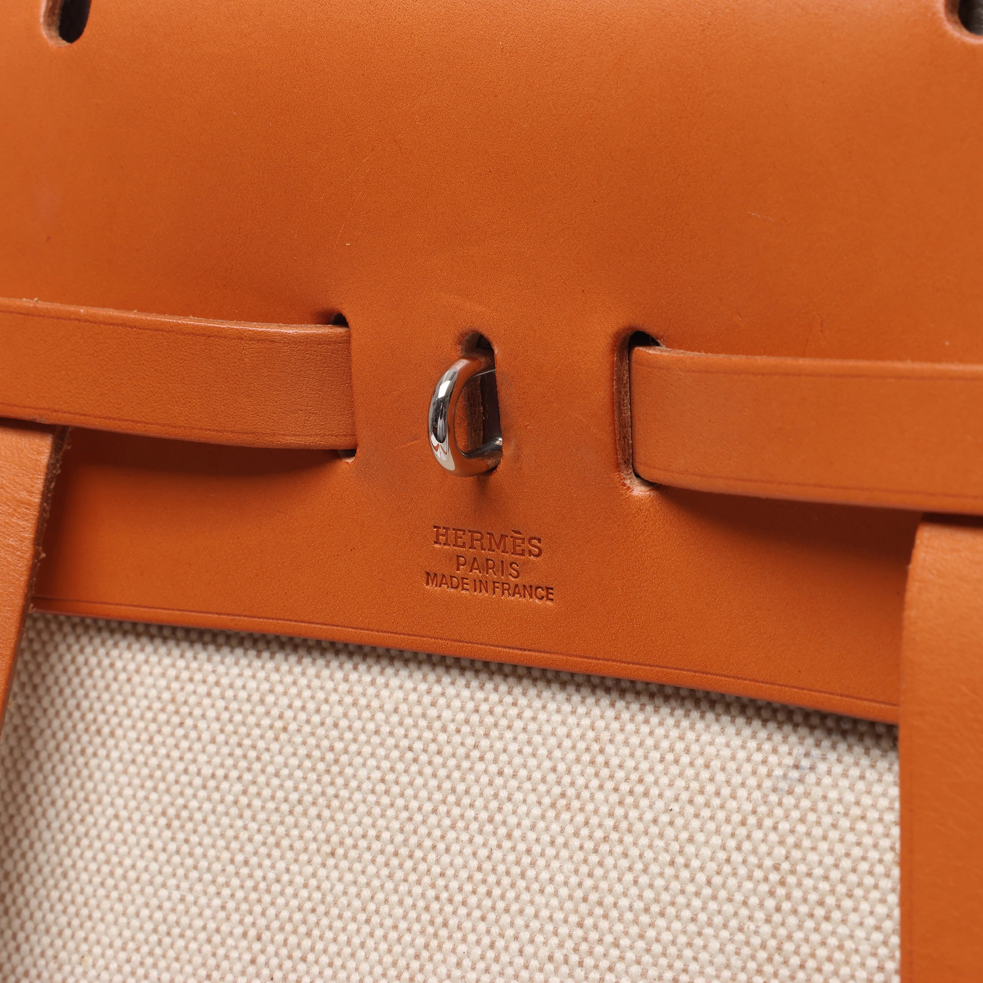 Hermès Herbag Ado PM Twirl Ash x Vash Hunter Backpack in Beige×Brown □B: 1998