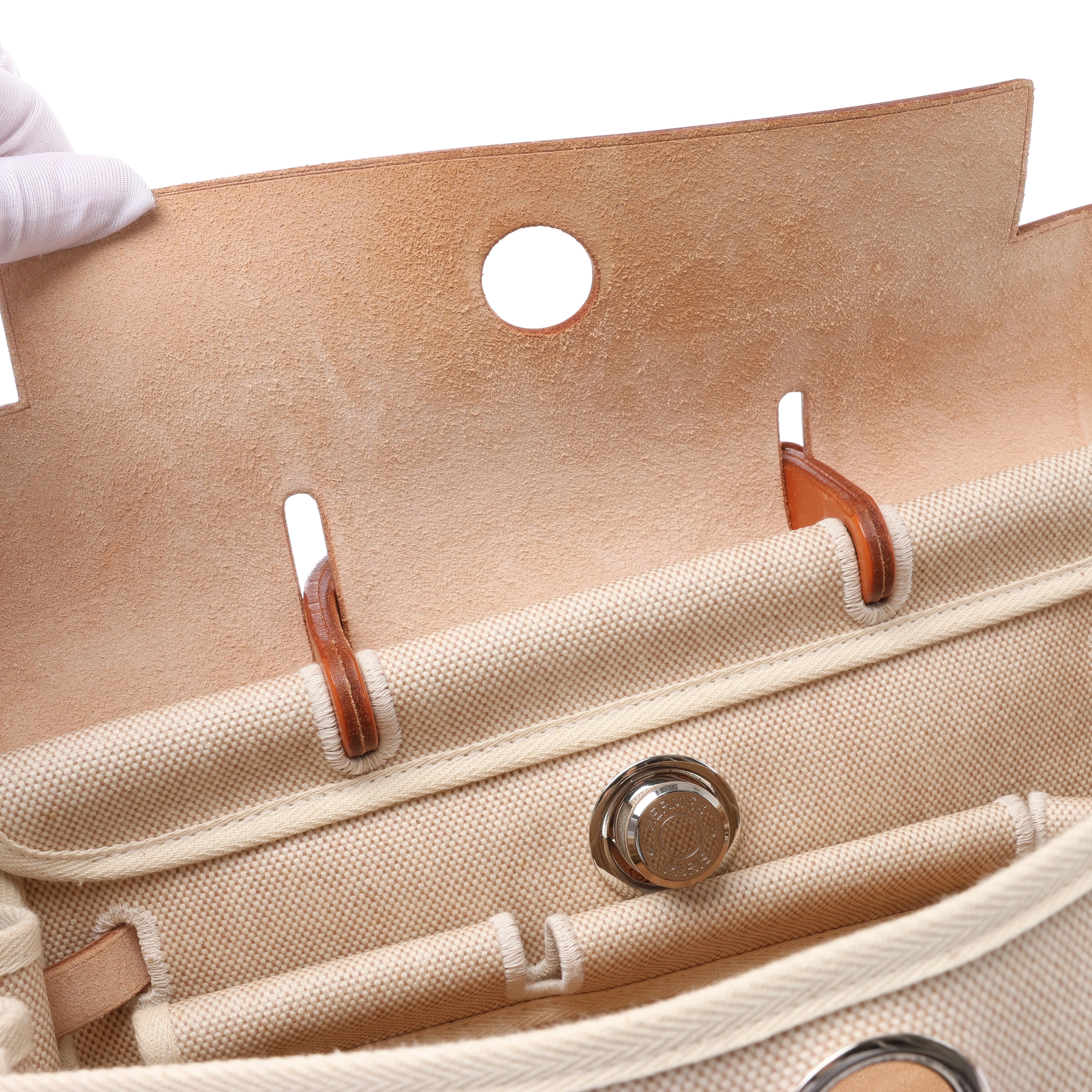 Hermès Herbag Ado PM Twirl Ash x Vash Hunter Backpack in Beige×Brown □B: 1998