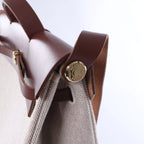 Hermès Herbag GM Twirl Ash x Vash Hunter Shoulder Bag in Beige x Brown □F: 2002