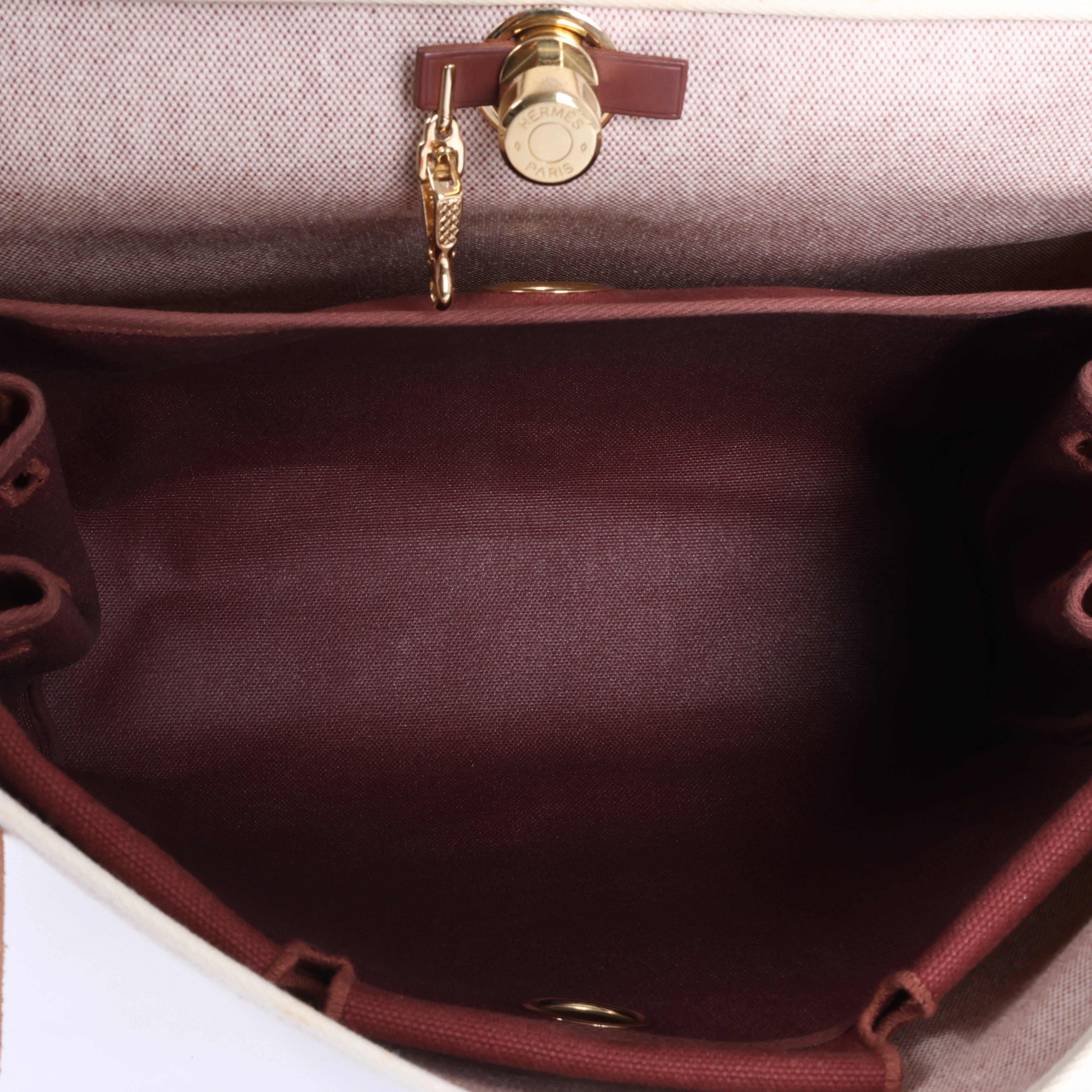 Hermès Herbag GM Twirl Ash x Vash Hunter Shoulder Bag in Beige x Brown □F: 2002