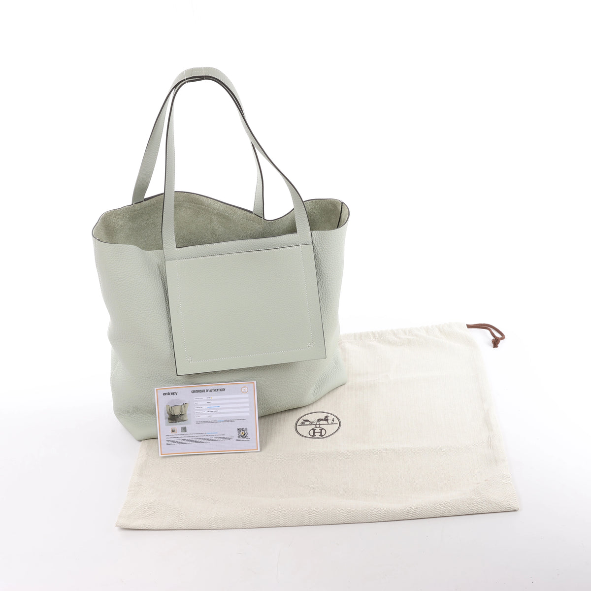 Hermès Cabasellier 46 Taurillon Clemence Shoulder Bag in Gray Gris Neve B: 2023