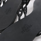 Hermès Island Rubber Chaîne d'Ancre Sandals in Black 241051Z, Size EU 39