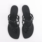 Hermès Island Rubber Chaîne d'Ancre Sandals in Black 241051Z, Size EU 39