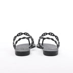 Hermès Island Rubber Chaîne d'Ancre Sandals in Black 241051Z, Size EU 39
